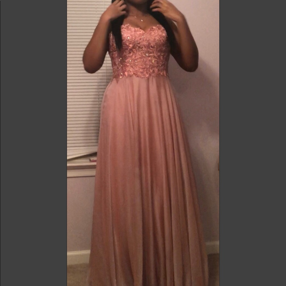 Pink sweetheart prom dress